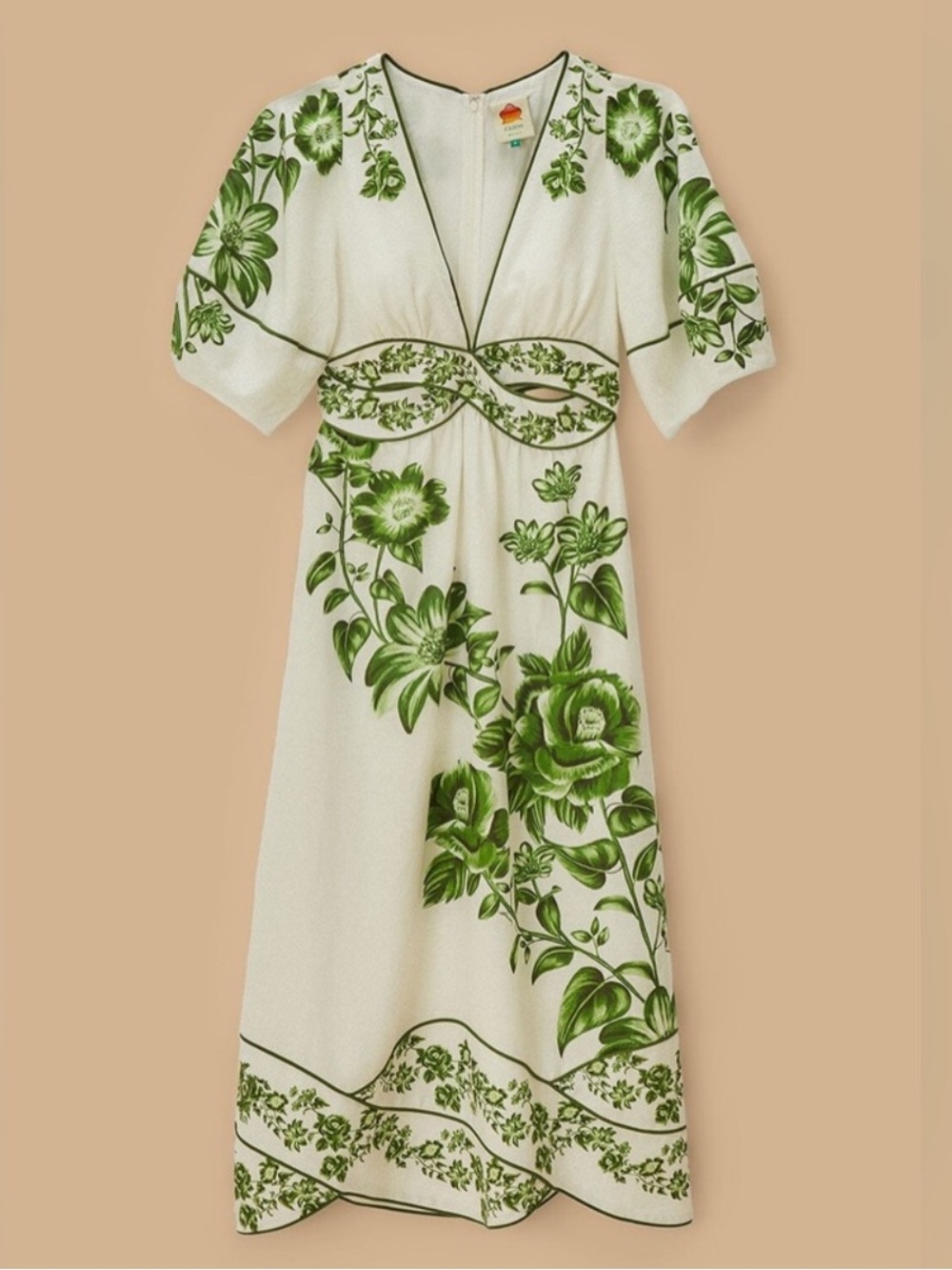 Farm Rio Floral Cascade Midi Dress - Picture 2 of 15